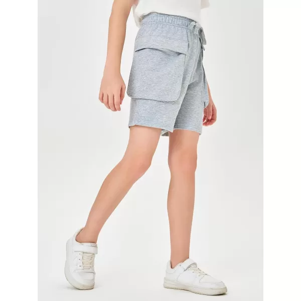 Haloumoning Boys Casual Cargo Shorts Drawstring Elastic Waist Pull On Jogger Shorts with Pockets 5-14 Years