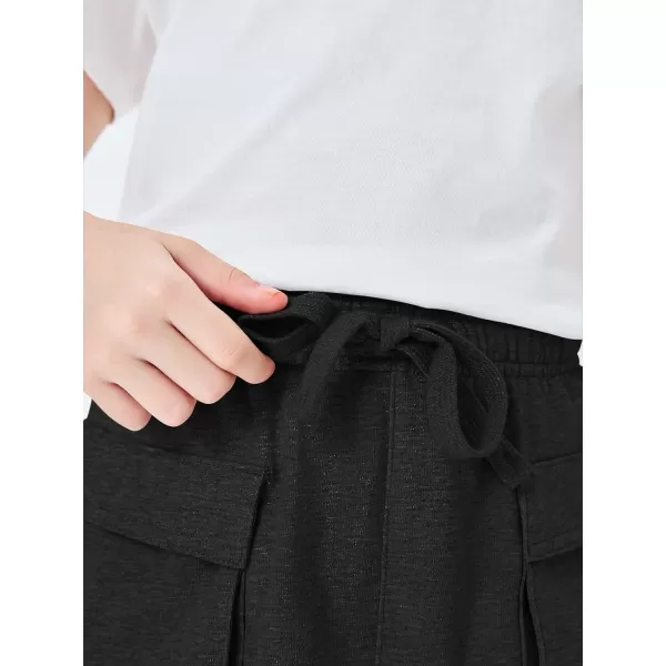 Haloumoning Boys Casual Cargo Shorts Drawstring Elastic Waist Pull On Jogger Shorts with Pockets 5-14 Years