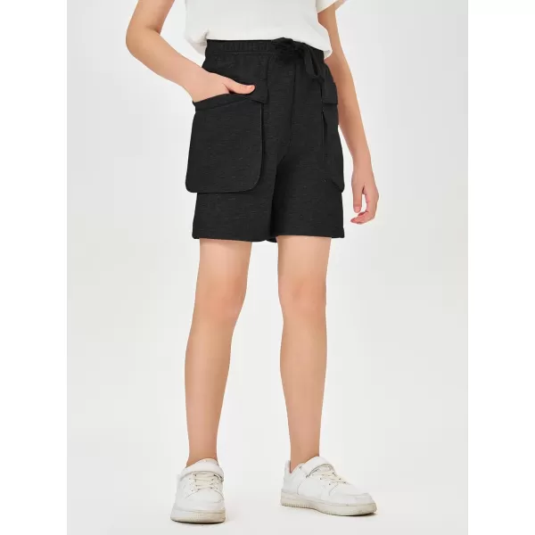 Haloumoning Boys Casual Cargo Shorts Drawstring Elastic Waist Pull On Jogger Shorts with Pockets 5-14 Years