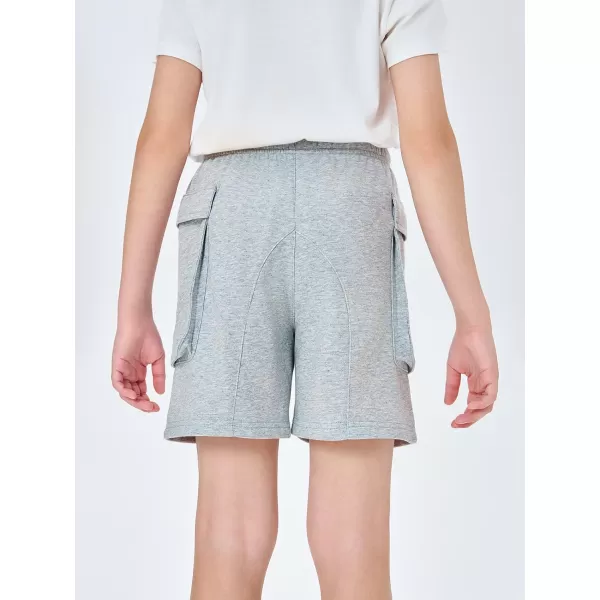 Haloumoning Boys Casual Cargo Shorts Drawstring Elastic Waist Pull On Jogger Shorts with Pockets 5-14 Years