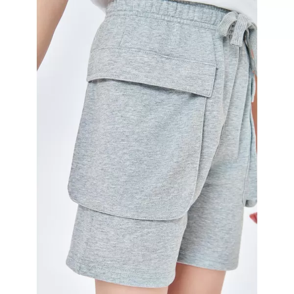 Haloumoning Boys Casual Cargo Shorts Drawstring Elastic Waist Pull On Jogger Shorts with Pockets 5-14 Years