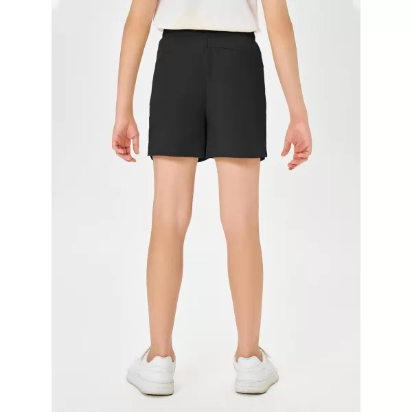 Haloumoning Boys Elastic Waist Athletic Shorts Basketball Gym Shorts with Zipper Pockets 4-14 Years