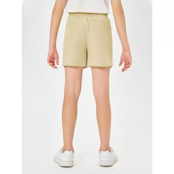 Haloumoning Boys Elastic Waist Athletic Shorts Basketball Gym Shorts with Zipper Pockets 4-14 Years