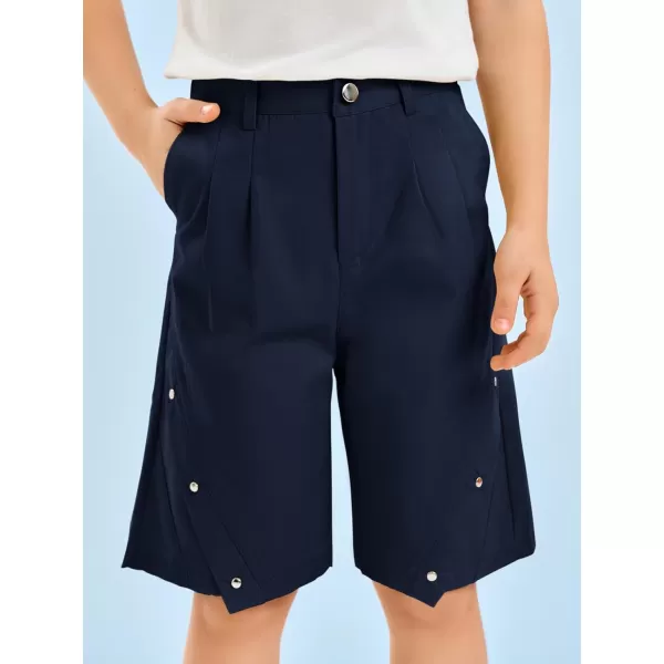 Haloumoning Boys Fashion Riveted Bermuda Shorts 4-14 Years