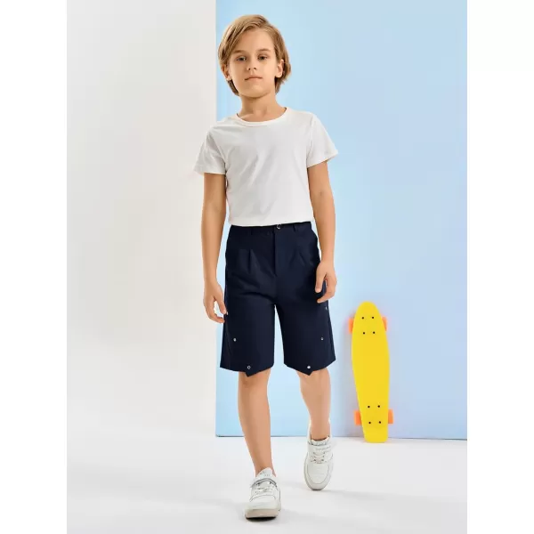 Haloumoning Boys Fashion Riveted Bermuda Shorts 4-14 Years