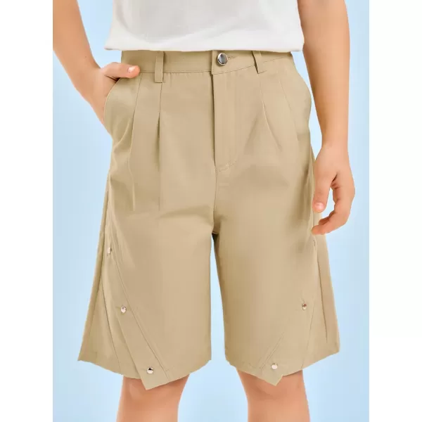 Haloumoning Boys Fashion Riveted Bermuda Shorts 4-14 Years