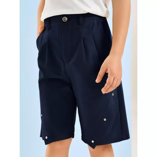 Haloumoning Boys Fashion Riveted Bermuda Shorts 4-14 Years