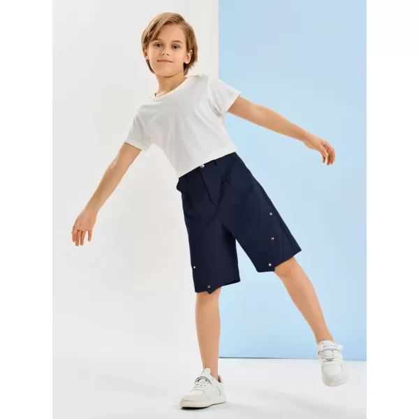 Haloumoning Boys Fashion Riveted Bermuda Shorts 4-14 Years