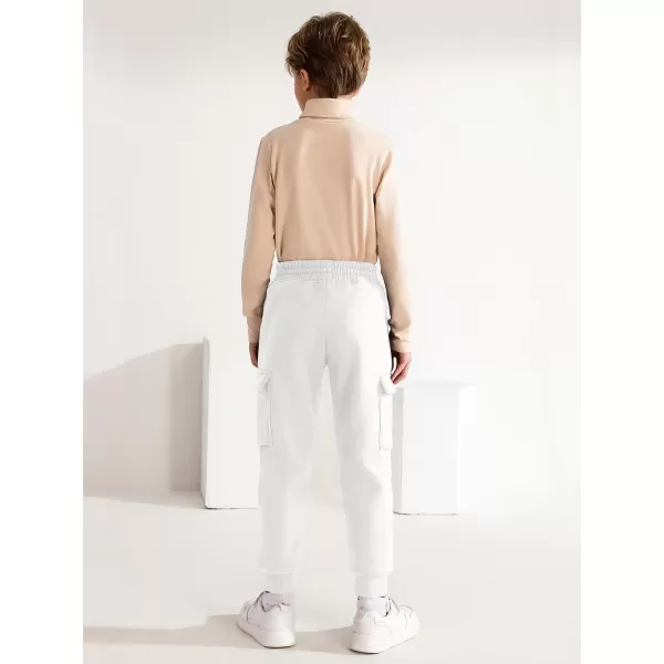 Haloumoning Boys Fleece Sweatpants Athletic Joggers Kids Fall Cargo Pants with Pockets 5-14 Years