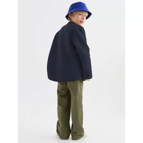 Haloumoning Boys Full Zip Up Fleece Jackets Long Sleeve Kids Warm Cozy Winter Outerwear Coat