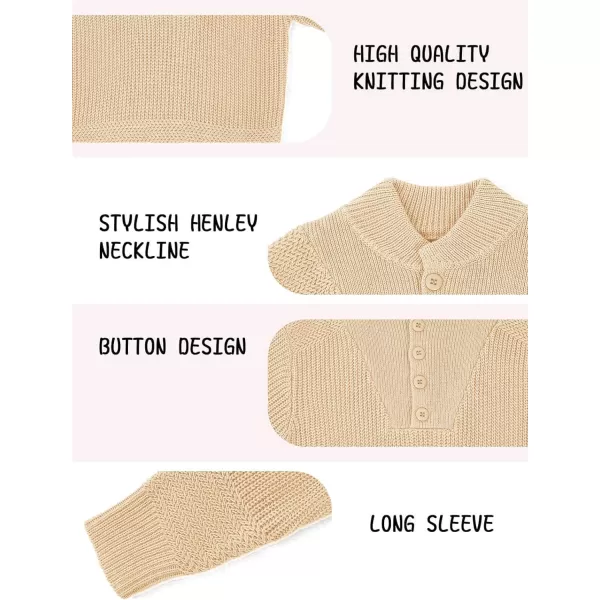Haloumoning Boys Henley Sweater Shirt Kids Fashion Long Sleeve Knit Pullover Clothes 5-14 Years