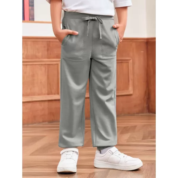Haloumoning Boys Jogger Sweatpants Casual Drawstring Elastic Waist Soft Athletic Pants 3-14 Years