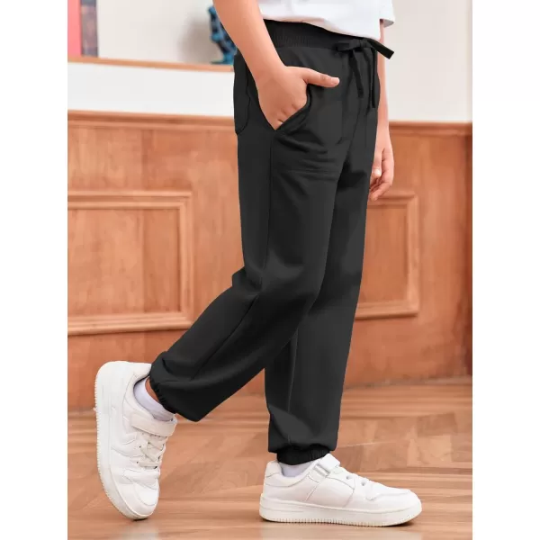 Haloumoning Boys Jogger Sweatpants Casual Drawstring Elastic Waist Soft Athletic Pants 3-14 Years