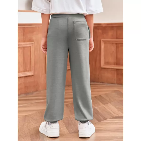 Haloumoning Boys Jogger Sweatpants Casual Drawstring Elastic Waist Soft Athletic Pants 3-14 Years