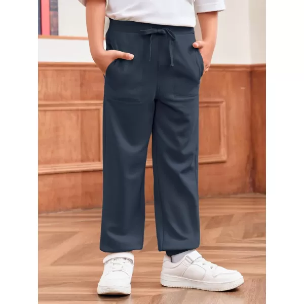 Haloumoning Boys Jogger Sweatpants Casual Drawstring Elastic Waist Soft Athletic Pants 3-14 Years