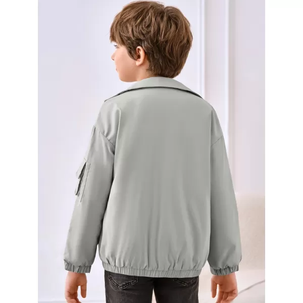Haloumoning Boys Lapel Collar Bomber Puffer Jackets Kids Zip Up Warm Winter Coat with Pockets 5-14 Years