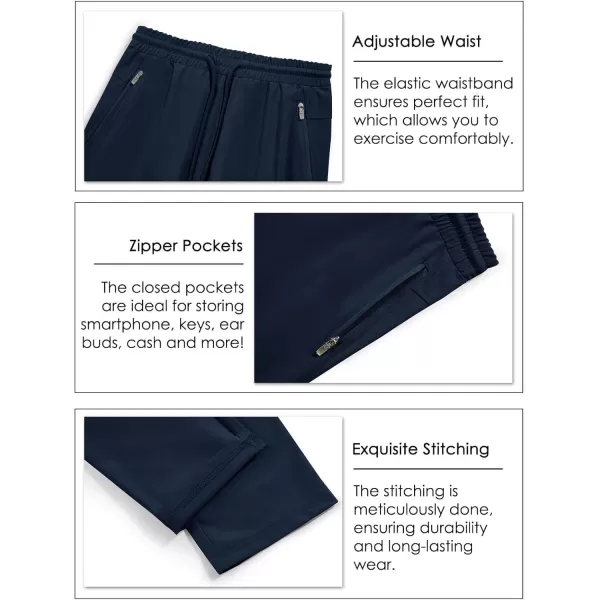 Haloumoning Boys Lightweight Hiking Pants Athletic Quick Dry Kids Drawstring Sweatpants with Zipper Pockets 4-14 Years
