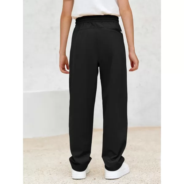 Haloumoning Boys Lightweight Hiking Pants Athletic Quick Dry Kids Drawstring Sweatpants with Zipper Pockets 4-14 Years
