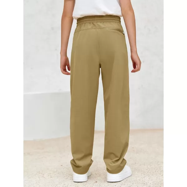 Haloumoning Boys Lightweight Hiking Pants Athletic Quick Dry Kids Drawstring Sweatpants with Zipper Pockets 4-14 Years