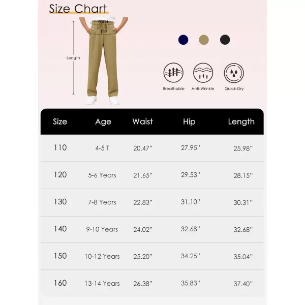 Haloumoning Boys Lightweight Hiking Pants Athletic Quick Dry Kids Drawstring Sweatpants with Zipper Pockets 4-14 Years