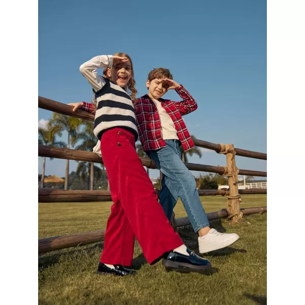 Haloumoning Boys Loose Fit Straight Leg Jeans Casual Cotton Denim Pants with Zipper 5-14 Years
