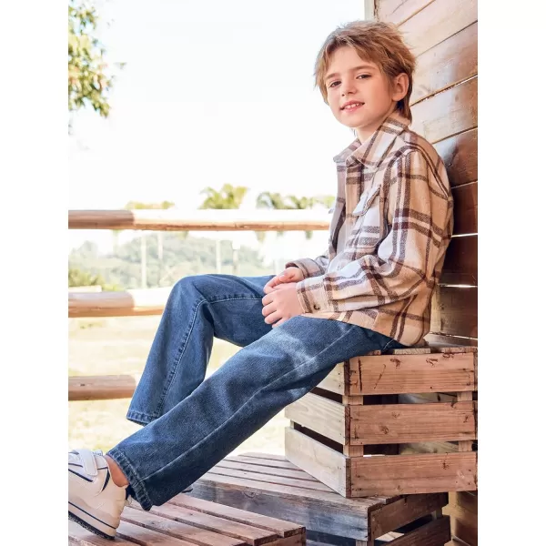 Haloumoning Boys Loose Fit Straight Leg Jeans Casual Cotton Denim Pants with Zipper 5-14 Years