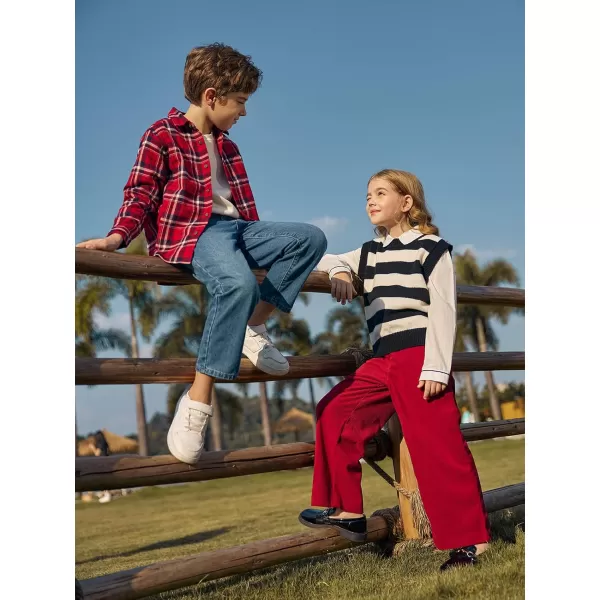 Haloumoning Boys Loose Fit Straight Leg Jeans Casual Cotton Denim Pants with Zipper 5-14 Years