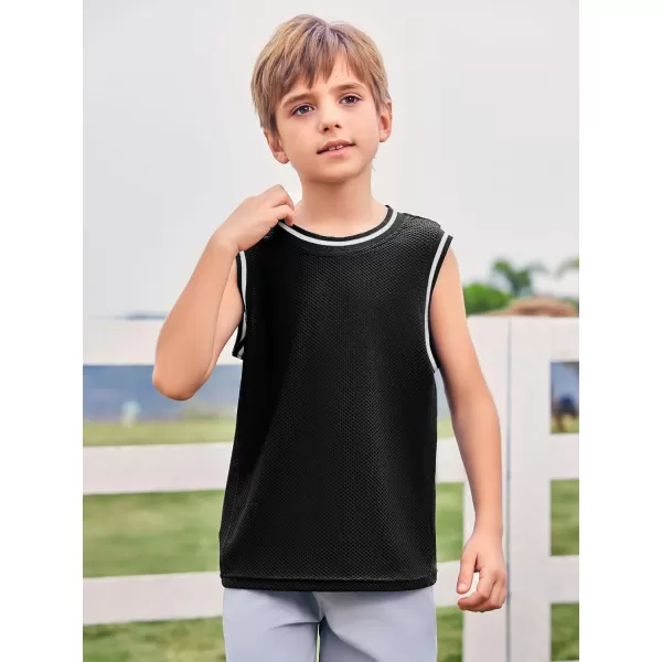 Haloumoning Boys Mesh Tank Tops Kids Sleeveless Athletic Shirts Jerseys 4-14 Years