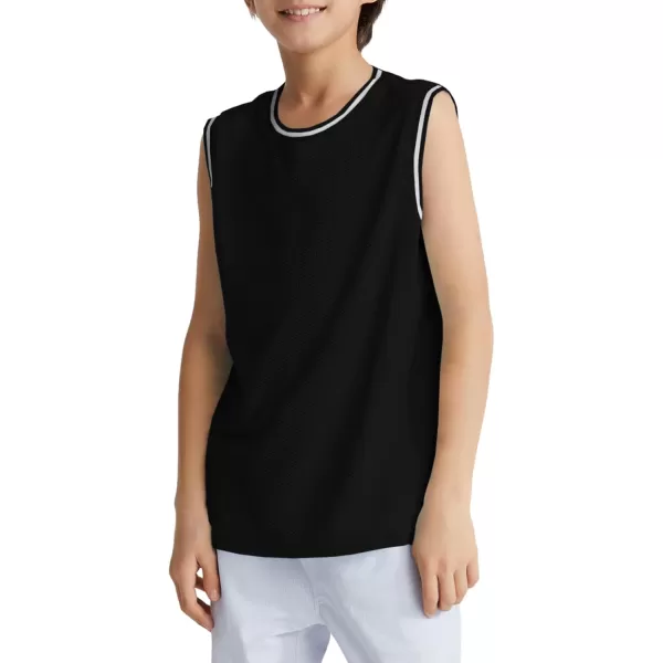 Haloumoning Boys Mesh Tank Tops Kids Sleeveless Athletic Shirts Jerseys 4-14 Years