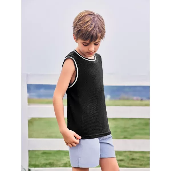 Haloumoning Boys Mesh Tank Tops Kids Sleeveless Athletic Shirts Jerseys 4-14 Years