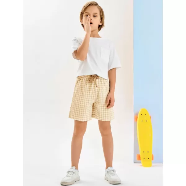 Haloumoning Boys Shorts Summer Casual Drawstring High Waisted Shorts with Pockets 5-14 Years