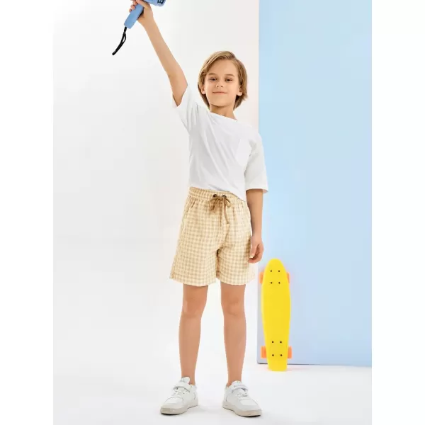 Haloumoning Boys Shorts Summer Casual Drawstring High Waisted Shorts with Pockets 5-14 Years