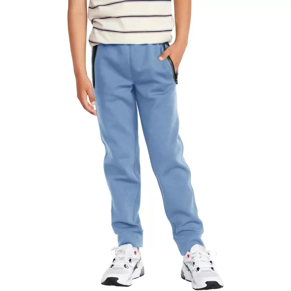 Haloumoning Boys Sweatpants Kids Elastic Waist Joggers Athletic Pants with Zipper Pockets 5-14 Years