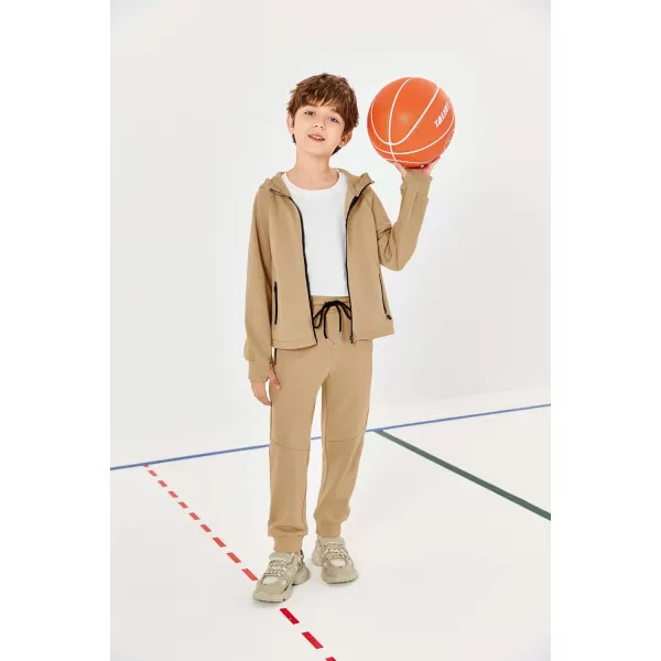 Haloumoning Boys Sweatsuits 2 Piece Outfits Long Sleeve Hoodie Sweatshirt and Jogger Sweatpants Clothing Sets 5-14 Years