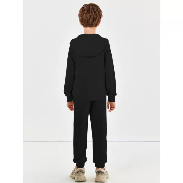 Haloumoning Boys Sweatsuits 2 Piece Outfits Long Sleeve Hoodie Sweatshirt and Jogger Sweatpants Clothing Sets 5-14 Years