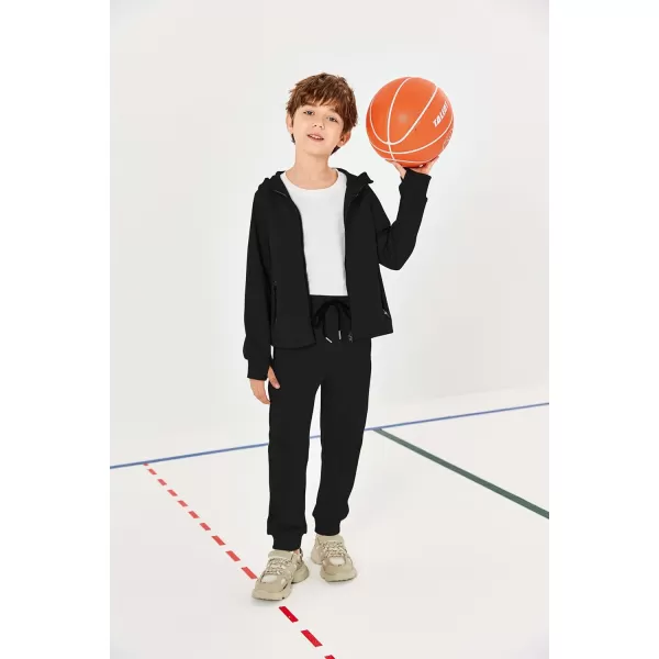 Haloumoning Boys Sweatsuits 2 Piece Outfits Long Sleeve Hoodie Sweatshirt and Jogger Sweatpants Clothing Sets 5-14 Years