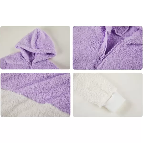 Haloumoning Girls Fuzzy Fleece Pullover Hoodies Sweatshirt Casual Loose Outwear Coat with Pockets 4-15 Years