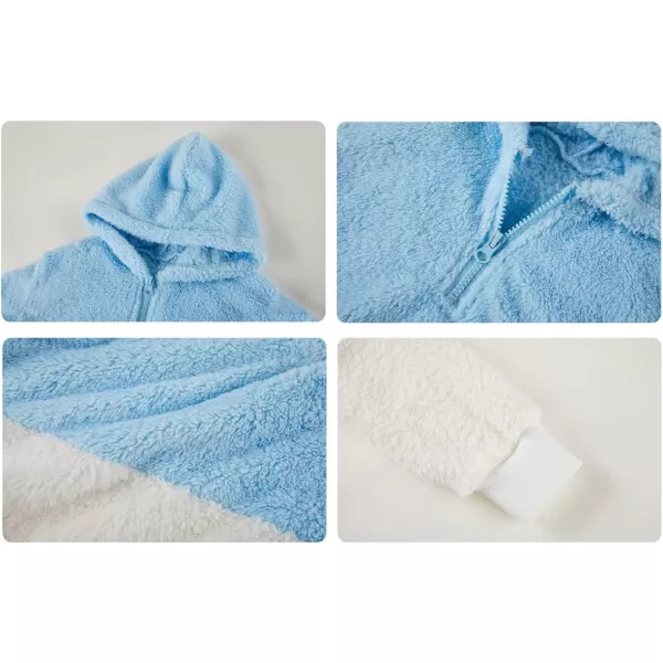 Haloumoning Girls Fuzzy Fleece Pullover Hoodies Sweatshirt Casual Loose Outwear Coat with Pockets 4-15 Years