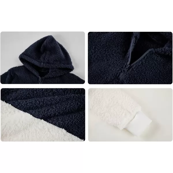 Haloumoning Girls Fuzzy Fleece Pullover Hoodies Sweatshirt Casual Loose Outwear Coat with Pockets 4-15 Years