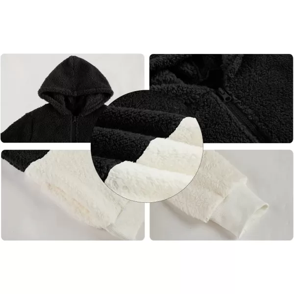 Haloumoning Girls Fuzzy Fleece Pullover Hoodies Sweatshirt Casual Loose Outwear Coat with Pockets 4-15 Years