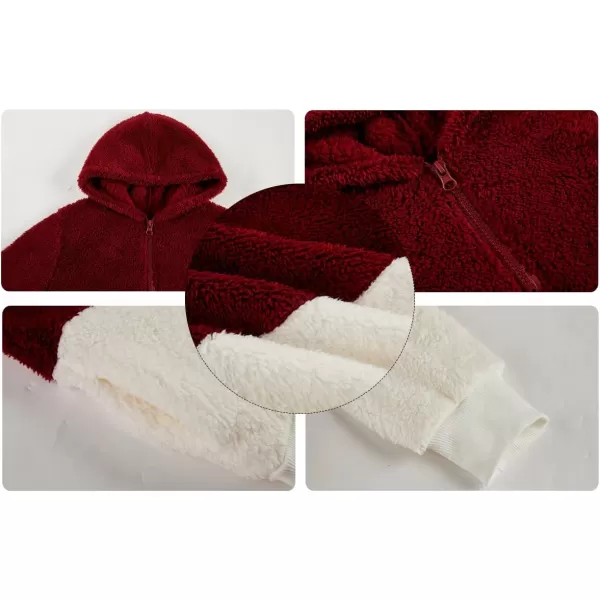 Haloumoning Girls Fuzzy Fleece Pullover Hoodies Sweatshirt Casual Loose Outwear Coat with Pockets 4-15 Years