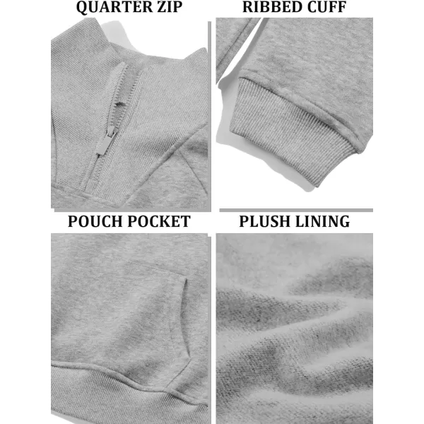 Haloumoning Girls Quarter Zip Sweatshirts Oversized Pullover Long Sleeve Mock Neck Warm Fleece Clothes