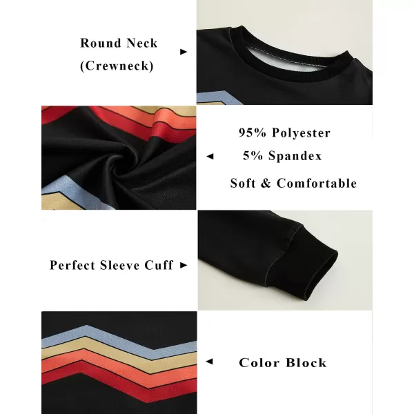 Haloumoning Girls Striped Color Block Sweatshirts Kids Tie Dye Crewneck Long Sleeve Pullover Tops 4-15 Years