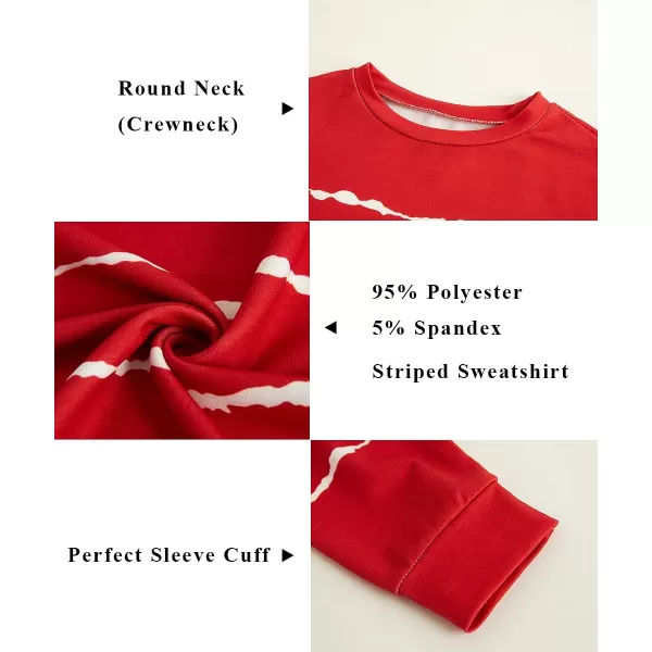 Haloumoning Girls Striped Color Block Sweatshirts Kids Tie Dye Crewneck Long Sleeve Pullover Tops 4-15 Years
