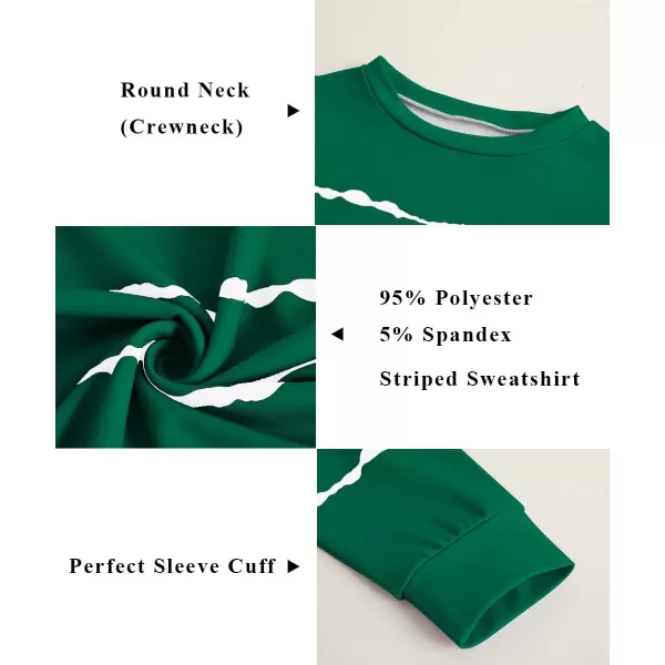 Haloumoning Girls Striped Color Block Sweatshirts Kids Tie Dye Crewneck Long Sleeve Pullover Tops 4-15 Years