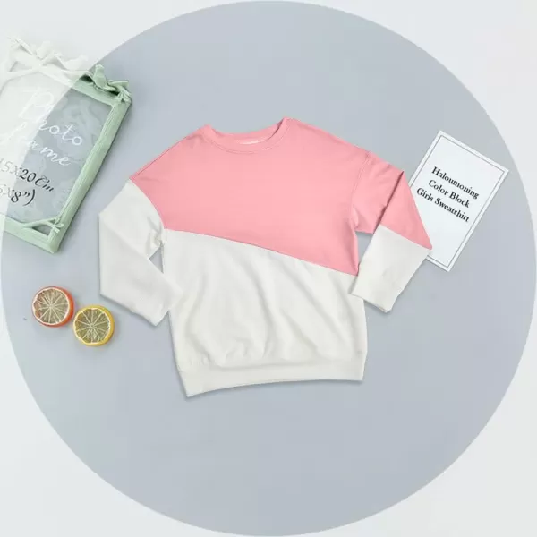Haloumoning Girls Striped Color Block Sweatshirts Kids Tie Dye Crewneck Long Sleeve Pullover Tops 4-15 Years