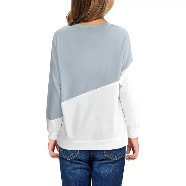 Haloumoning Girls Striped Color Block Sweatshirts Kids Tie Dye Crewneck Long Sleeve Pullover Tops 4-15 Years