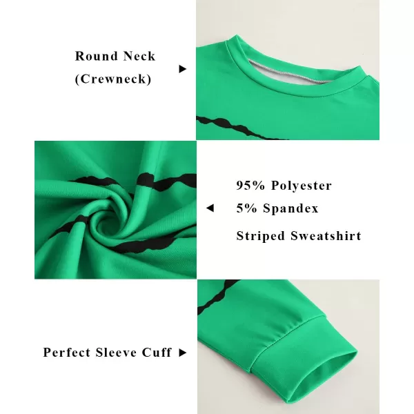 Haloumoning Girls Striped Color Block Sweatshirts Kids Tie Dye Crewneck Long Sleeve Pullover Tops 4-15 Years