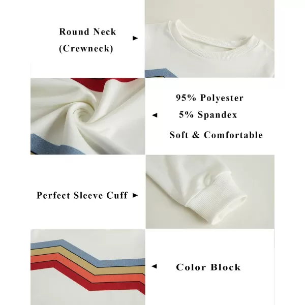 Haloumoning Girls Striped Color Block Sweatshirts Kids Tie Dye Crewneck Long Sleeve Pullover Tops 4-15 Years