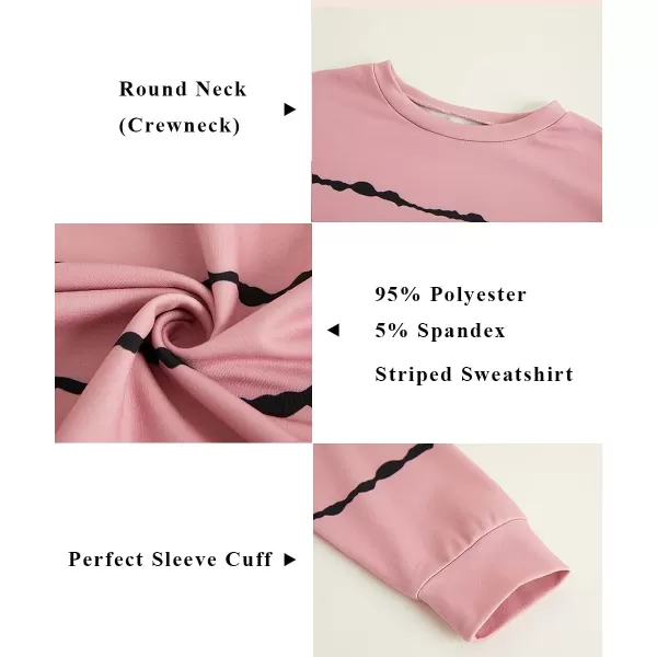 Haloumoning Girls Striped Color Block Sweatshirts Kids Tie Dye Crewneck Long Sleeve Pullover Tops 4-15 Years